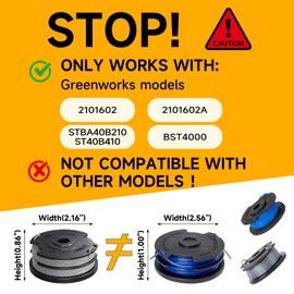 YWTESCH 8 Pack Weed Wacker String Fit for Greenworks String Trimmer, 0.065"-18Ft Dual String Trimmer Line Auto-Feed Weed Eater String Replacement Parts Spool(6-Pack) Cap Cover(2-Pack)