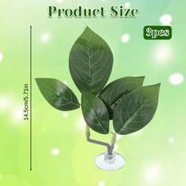 3 Pack Betta Fish Leaf Hammock, Multi Leaf Design, Aquarium Decor Plastic Plants with Suction Cup, Adjustable Fish Tank Accessories for Betta Natural Habitat, Resting Breeding Playing Hiding