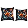 Oranda Goldfish Galaxy Planets Fancy Goldfish Fantasy Art Throw Pillow