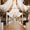 Sheer White Ceiling Drapes for Elegant Wedding Decorations. 6 Panels