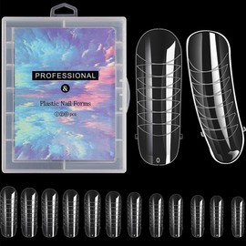 Dual nail extension form tip 120p set F type, transparent, 1 piece / 듀얼 네일연장 폼 팁 120p 세트 F타입, 투명, 1개
