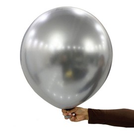 18 Inch Large Silver Metallic Balloons, Large Chrome Silver Helium Balloons for Parties Decoration, Pack of 15