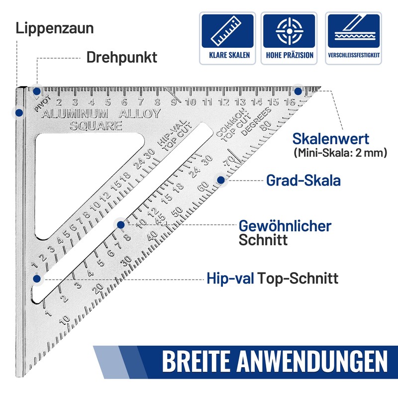 WORKPRO Try Square 300 mm & Triangular Carpenter's Square 180