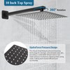 Matte Black Square Shower Head with Handheld Set, Rainfall Shower