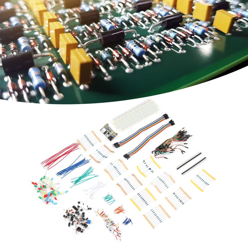 DIY Electronic Component Kit Jump Line Breadboard Ceramic Capacitor Resistor