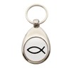 Huuraa Key Ring Fish Symbol Pendant Size with Church Symbol