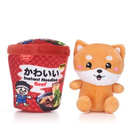 Kawaii Kuties 6.5” / 17cm Shibu Inu Dog Plush in a Ramen Noodle Pot Soft Toy