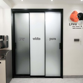 DERZGAO Frosted Window Film, Removable Glass Door Privacy Film, Suitable for Bathrooms, Offices, Static Cling Decorative Film, Reusable Window Stickers (Pure, 29.6X78.7 Inch)