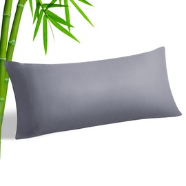 BEDELITE BEDELITE Body Pillow Cover, Rayon Made from Bamboo, Cooling Body Pillow Pillowcase for Hot Sleepers and Night Sweats, Breathable & Silky Soft Full Long Pillow Case Cover (Grey, 20x54 Inches)