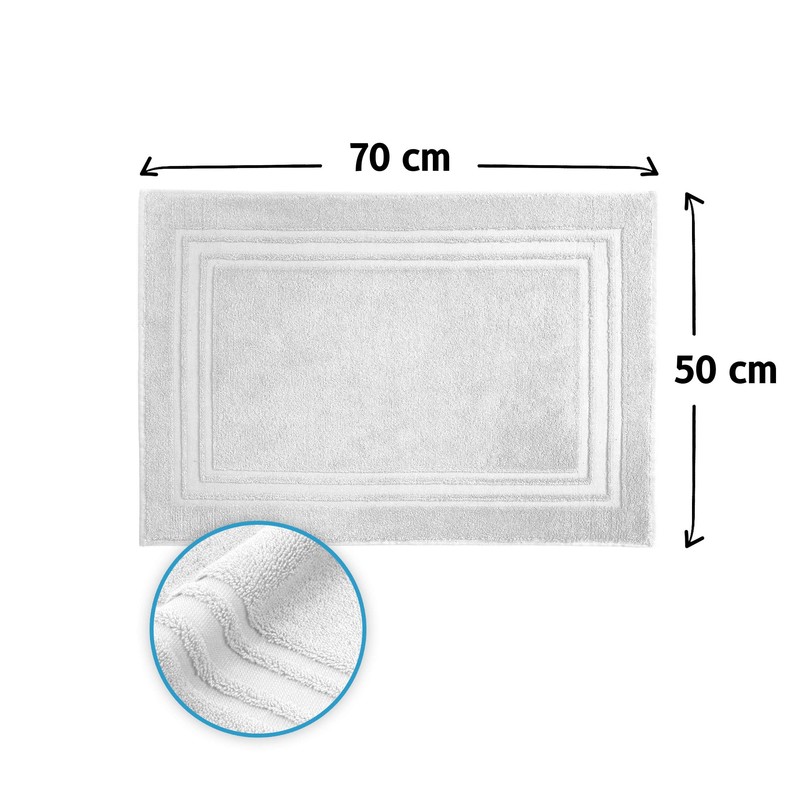 Komforttec 2-Piece Bath Mat Set, Terry Cloth Shower Mat, Washable