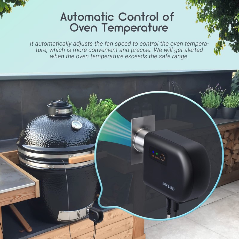 INKBIRD ISC-027BW Bluetooth 5.1 and WIFI 2.4GHz BBQ Temperature Controller,