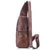 Men Leather Sling Bag Casual Shoulder Chest Crossbody Bag Hiking