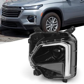Huray Headlight Assembly w/o LED DRL Fit for Chevy Traverse 2022 2023 LH Projector Headlamp OE Style Replacement for GM2502525 Left Driver Side