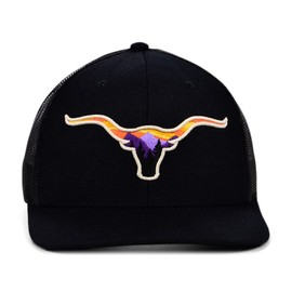 Local Crowns Deer Animal Night Views Curved Trucker Adjustable Snapback Black/Deer Animal Patch Cap