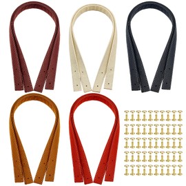 Yayatty PU Leather Bag Handles, Leather Replacement Straps Handles for DIY Shoulder Bags Tote Crochet Bag Repair, Bags Making Supplies, 5 Color