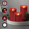 7LinRay Burgundy Flameless Candles with Remote, Real Wax Battery Operated