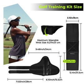 PICKLETECH Golf Wrist Training Aid with Wrist Fixed Bar, Arm Band & Strap