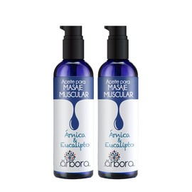 Árbora Aceite de Masaje Muscular con Árnica y Aceites Esenciales 2 Pack | Relajación y Alivio de Dolores Articulares | Masaje Deportivo con Eucalipto, Menta y Wintergreen | Aromaterapia 90ml