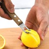 Brown Channel Knife, Lemon Peeler Zester Tool, Wood & Stainless