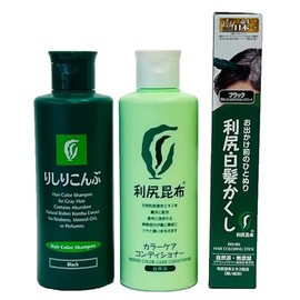 Rishiri Color Shampoo Black (6.7fl Oz) + Color Stick Black (0.7oz)+Color Conditioner (6.7fl Oz)