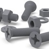 20 x Grey Countersunk Screws Polypropylene (PP) Plastic Nuts and