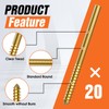 Hanger Bolts,Single Pointed Double Ended Screw 20PCS 3-1/2" (20, Yellow,