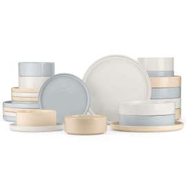 Herogo Dinnerware Dishes Sets with Salad Bowls, 24 Piece Plates and Bowls for 6, Ceramic Stoneware for Kitchen, Chip & Scratch Resistant Dinner Ware, Speckled Multicolor