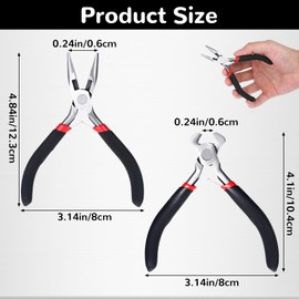 2PCS Zipper Repair Kit - Mini Needle Nose Pliers Zipper Pliers Long Nose Craft Plier, Repair Zippers Pullers End Cutting Plier for Jewelry Making, Nail Puller Tool for Carpenter