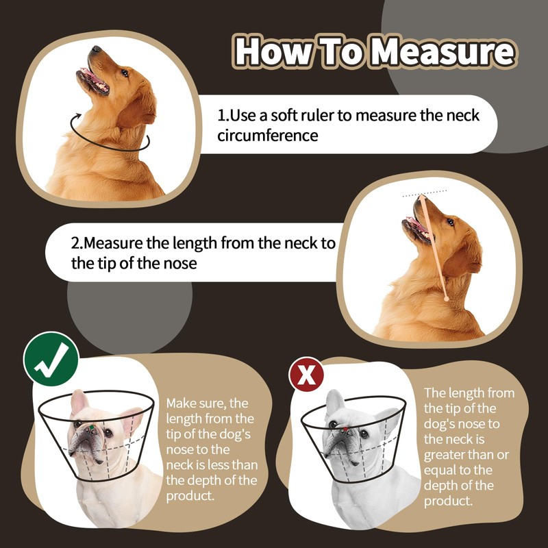 Dog Cone Collar After Surgery, Adjustable Soft Recovery Cone for