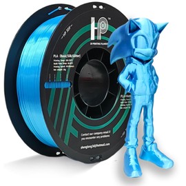 HP3DF PLA Filament, Silk PLA, 3D Printer Filament, PLA Filament 1.75mm Dimensional Accuracy +/- 0.02mm, 1KG Spool (2.2 lbs), Fit Most FDM Printer (Silk Blue)