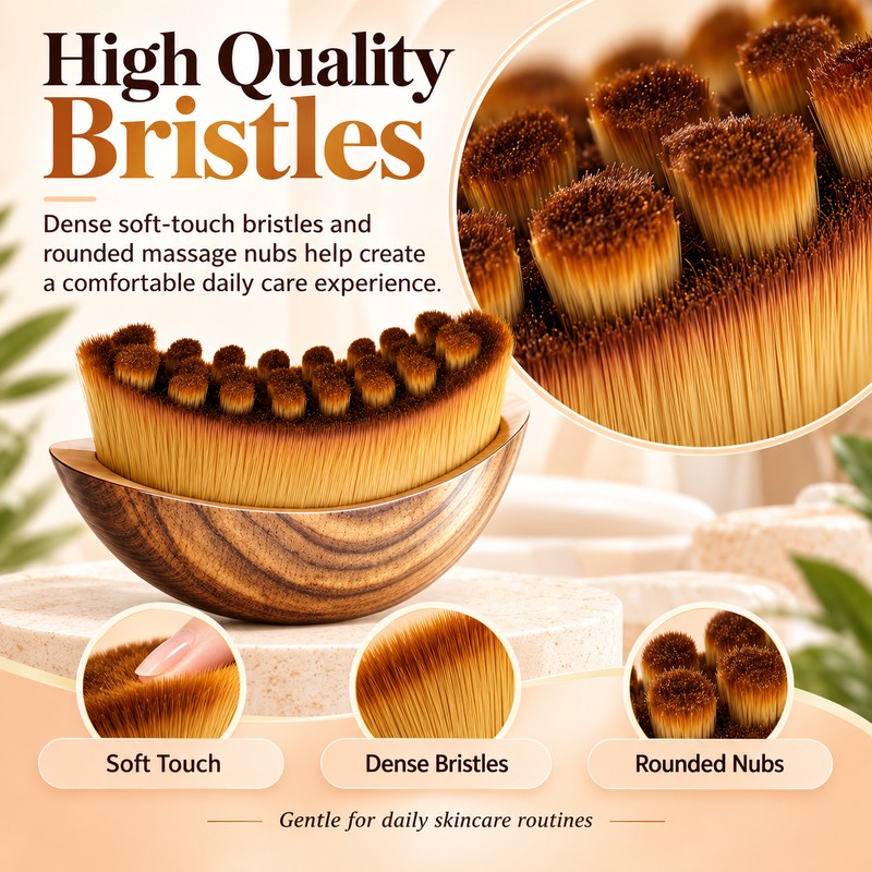 Facial Contour Brush for Face, Chin and Neck with Wool