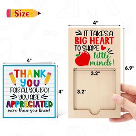 Teacher Appreciation Sticky Note Dispensers Holders with Thank You Cards for Women Coach Principal Wooden Post-it Pop-up Note Desk Organizers Set of 3 Christmas End of Year Gifts (Notes Not Included)