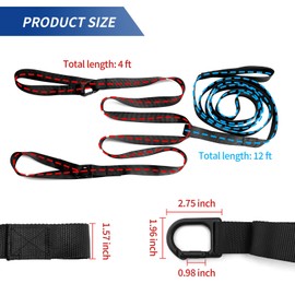 Hoypeyfiy Outdoor Snowmobile Tow Strap Emergency ATV Sleds Reinforced Nylon Tow Belt with Hooks 3000 Pounds Load Capacity