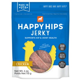 Happy HIPS Jerky Dog Treats, Chicken, 4 oz. Pouch