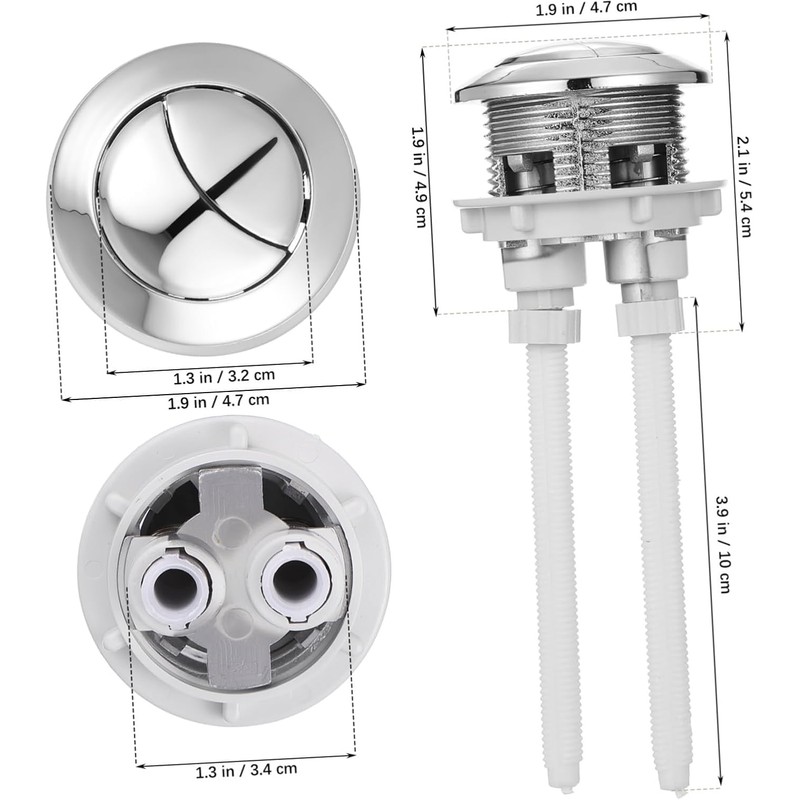 Botón Pulsador Doble Descarga para Cisterna de Inodoro 38 Mm