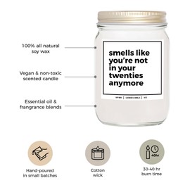 YouNique Designs 30th Birthday Candle Gifts for Women Men, 8 Oz, 30th Birthday Gifts for Her Him, Happy Birthday for Turning 30, Dirty Thirty 30 Year Old Birthday Gifts (Lavender & Vanilla)