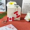 QQSD Canada Flag Keychain Canadian Key Ring, 2 Pack