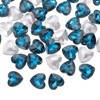 sourcing map 80Pcs Heart Rhinestones, 10mm Pointed Back Heart Glass