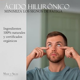Marie D’Argan Contorno De Ojos Roll-On Orgánico Y Vegano 15 ml, Con Ácido Hialurónico, Aloe Vera Y Granada, Ayuda A Disminuir Ojeras, Bolsas Y Patas D