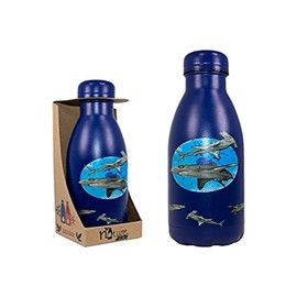 NatureVac Shark - Vacuum Stainless Steel Thermal Insulated 17 oz Water Bottle - Drink Stays Hot for 12 Hours and Cold for 24 Hrs Leakproof Vacuum Flask Water Bottle for Gym, Travel, Sports, School