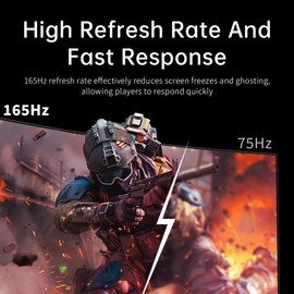 KTC 24 Inch Curved Gaming Monitor, 165Hz FHD 1080P Frameless Computer Monitor, Freesync/G-Sync Support, 99% sRGB, 3000:1 Contrast, HDMI, DisplayPort, Wall Mountable/Tilt Adjustable, H24S17