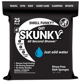 Skunky - Toallitas desechables sin enjuague, como se ve en la televisión, se limpia sin ducha, simplemente agrega agua, espuma, frega y seca sin residuos pegajosos, gimnasio, cuidado de ancianos,