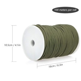 100M Parachute Cord Roll 550 Type Paracord Lanyard Rope 9 Strand Cores Outdoor Tent Hiking Rope Roll Parachute Cord (Army Green)