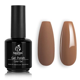 Beetles Gel Nail Polish, 1Pcs 15ml Beyonce Caramel Brown Color Soak Off Gel Polish Nail Art Manicure Salon DIY Nail Uv Lamp Gel Nail Design Decoration at Home