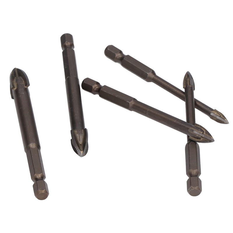5Pcs Cross Hex Drill Bit Carbide Glass Drills Bits Concrete