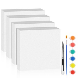 LuckyFoam White 4 Pack 12x12x2 inch FR Foam Sheets 2 Inch Thick Polystyrene Rectangles XPS Foam Board Craft for Insulating DIY Modeling Art Supplies