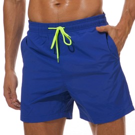 pjsonesie Men's Swim Trunks Quick Dry Beach Shorts with Pockets (US XL（Fits Waist 36.5"-38",Tag XXXL), C-Blue