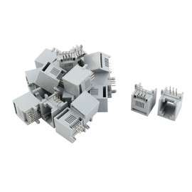 sourcing map RJ12 6P6C Female PCB Mounting Modular Jack Adapter Telephone Phone Connector 20pcs