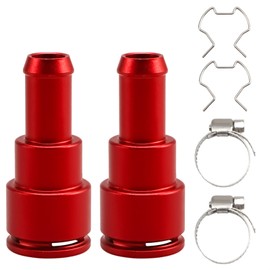 FUSCH 2PCS Heater Core Coolant Hose Connectors with Clamps Compatible with 1986-2011 Ford Trucks SUVs and Vans, Upgraded Aluminum 3/4" Tube and 5/8" Hose Heater Core Connector Replace# E69Z-18D434-B