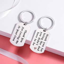 Nzztont 2 PCS Dad Gifts Keychains For Father In Law Thank You Father's Day Gift Stepdad Gifts Step Dad Keychain from Daughter Son